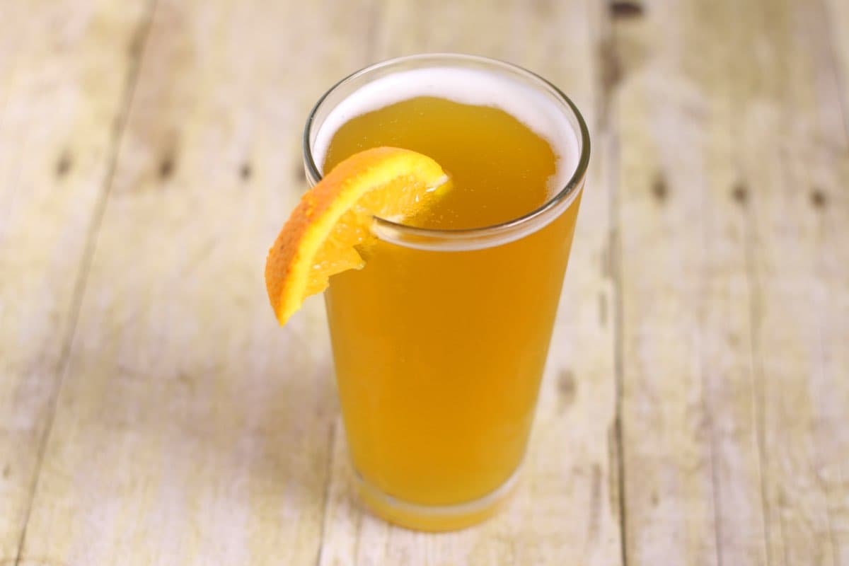 Beer with orange slice